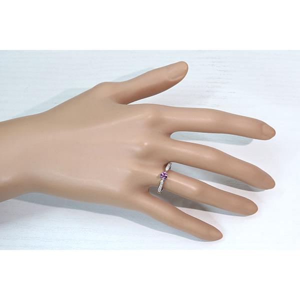 パイロープ ガーネット リング/指輪 0.415カラット プラチナ900 PT900/桃(ピンク）/SelectJewelryセレクトブランド・新品/届10/1点ものの画像
