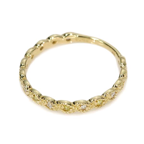 イエローダイヤモンド リング/指輪 0.10ct 18金イエローゴールド K18 