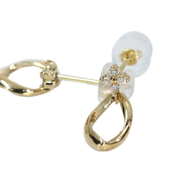 ダイヤモンド ピアス 0.10カラット 18金イエローゴールド K18 ２WAY /白・透明(ホワイト)/SelectJewelryセレクトブランド・新品/届10/1点ものの画像