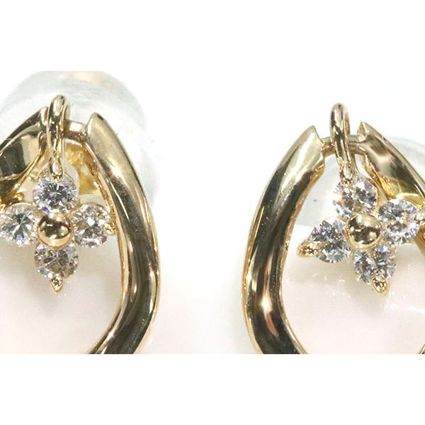 ダイヤモンド ピアス 0.10カラット 18金イエローゴールド K18 ２WAY /白・透明(ホワイト)/SelectJewelryセレクトブランド・新品/届10/1点ものの画像