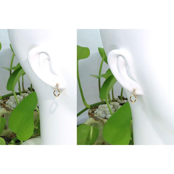 ダイヤモンド ピアス 0.10カラット 18金イエローゴールド K18 ２WAY /白・透明(ホワイト)/SelectJewelryセレクトブランド・新品/届10/1点ものの画像