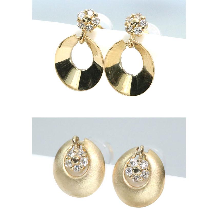 ダイヤモンド ピアス 0.10カラット 18金イエローゴールド K18 ２WAY /白・透明(ホワイト)/SelectJewelryセレクトブランド・新品/届10/1点ものの画像