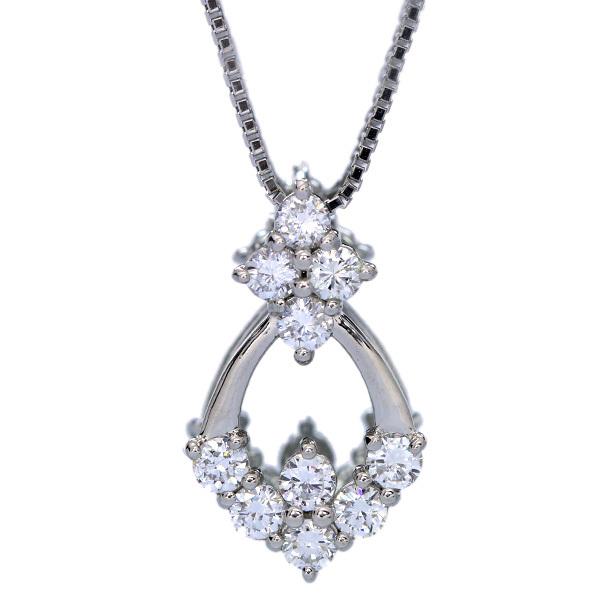 ダイヤモンド 0.10ct K18 PG WG 18金 ネックレス トータル10石が描く  