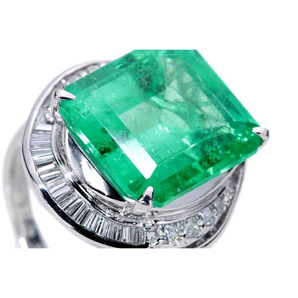 エメラルド リング/指輪 9.880カラット プラチナ900 PT900 大粒約10