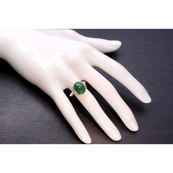 ヒスイ/翡翠 リング/指輪 5.758カラット プラチナ900 PT900 家宝級/緑