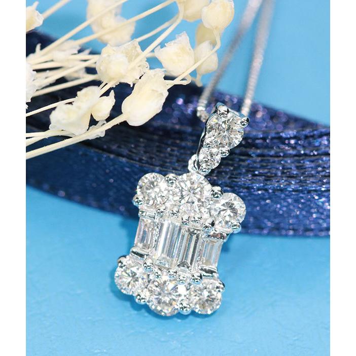 ダイヤモンド ネックレス 0.50カラット 18金ホワイトゴールド K18WG