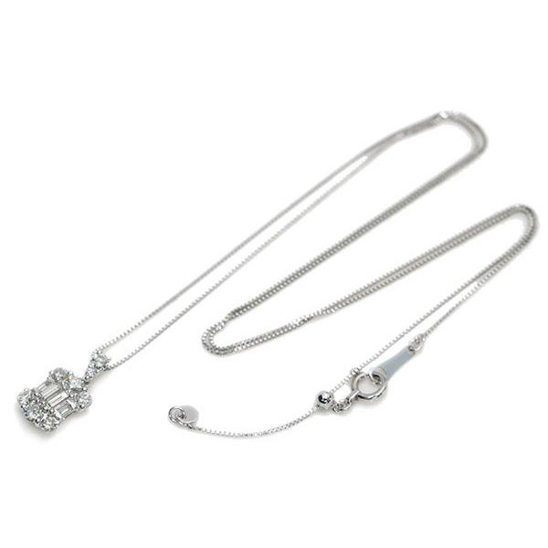 ダイヤモンド ネックレス K18ホワイトゴールド 0.10カラット 5石ラウンド ダイヤモンド ネックレス 0.50カラット 18金ホワイトゴールド K18WG