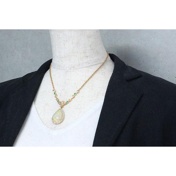 オパール ネックレス 11.60カラット 18金イエローゴールド K18 