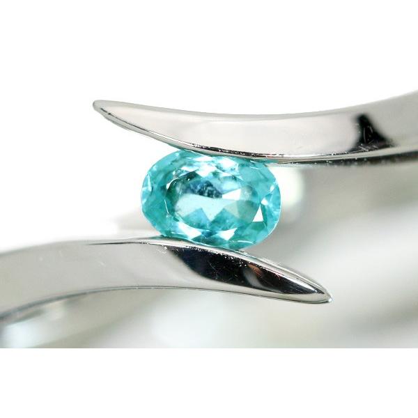 パライバトルマリン 0.188カラット PT900 リング/指輪 肉厚・シンプル