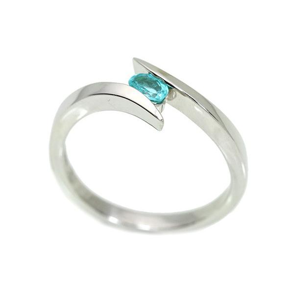 パライバトルマリン 0.188カラット PT900 リング/指輪 肉厚・シンプル