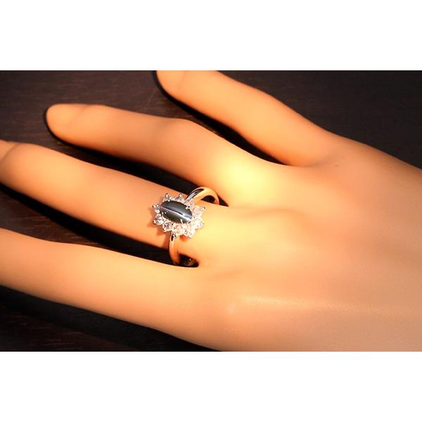 絶品 アレキサンドライトキャッツアイ 1.21カラット K18WG リング/指輪