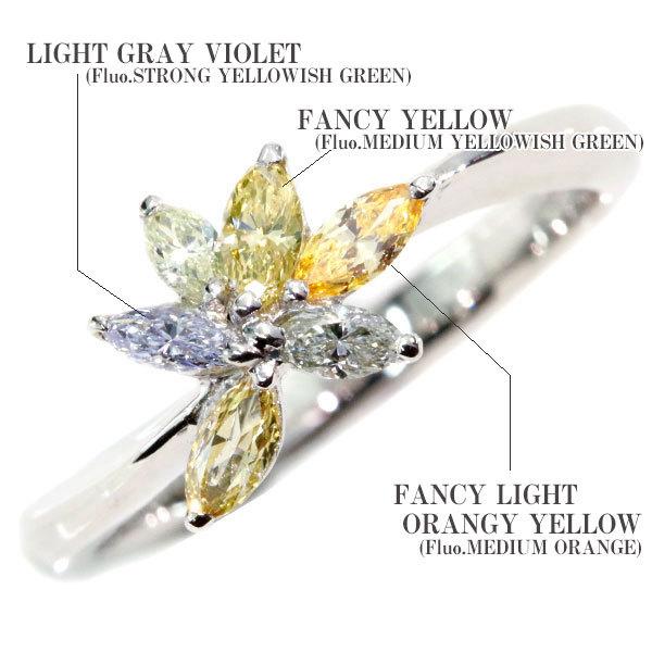 バイオレットカラーダイヤモンド（ナチュラルカラー） 6石・すべて天然  