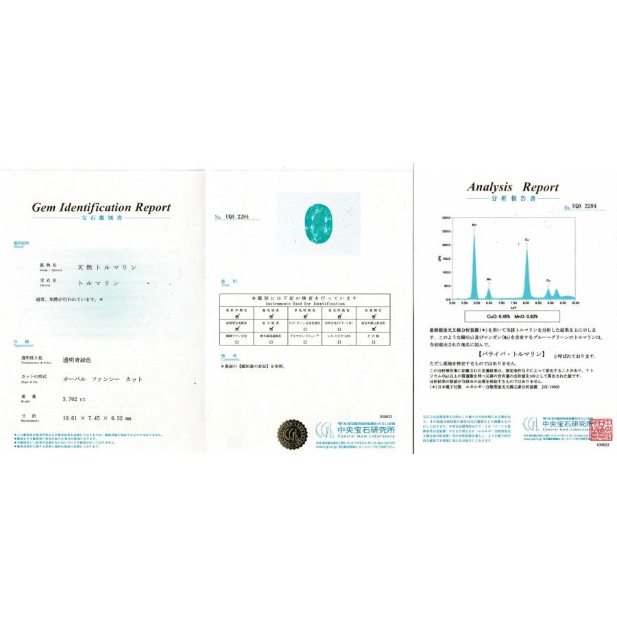 モザンビーク産 パライバトルマリン 3.702ct loose ルース/裸石 貫録の 