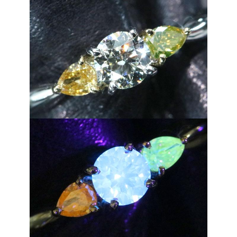 蛍光ダイヤシリーズ ダイヤモンド0.340ct PT900/K18 リング/指輪 