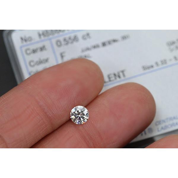 ダイヤモンド 0.556カラット ルース loose F SI1 3EXCELLENT ソーティング付 /白・透明(ホワイト)/ダイヤモンドルース/リフォーム エンゲージ 空枠/｜luck-jewel｜02