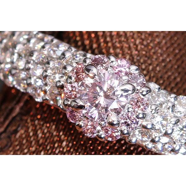 完動品 ピンクダイヤモンド 0.134カラット リング/指輪 K18WG ピンクダイヤモンド取り巻き・アームパヴェ ソーティング付 /桃(ピンク）/セレクトジュエリー・新品/届10/ 【3434523029】(122452円)