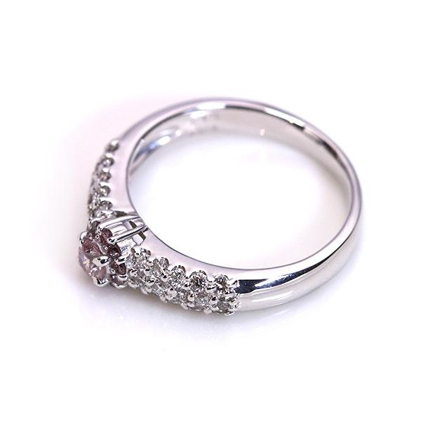 完動品 ピンクダイヤモンド 0.134カラット リング/指輪 K18WG ピンクダイヤモンド取り巻き・アームパヴェ ソーティング付 /桃(ピンク）/セレクトジュエリー・新品/届10/ 【3434523029】(122452円)