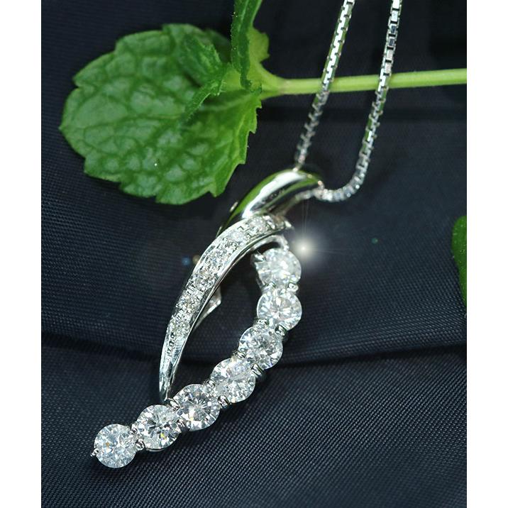 ダイヤモンド ネックレス 1.0カラット 18金ホワイトゴールド K18WG 1 