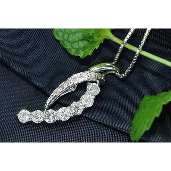 ダイヤモンド ネックレス 1.0カラット 18金ホワイトゴールド K18WG 1 