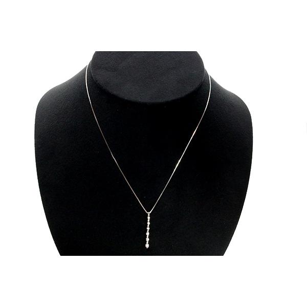 K18WG スペースラインネックレス ダイヤモンド ネックレス PLUSTER K18 ライン 0.2ct スマイル