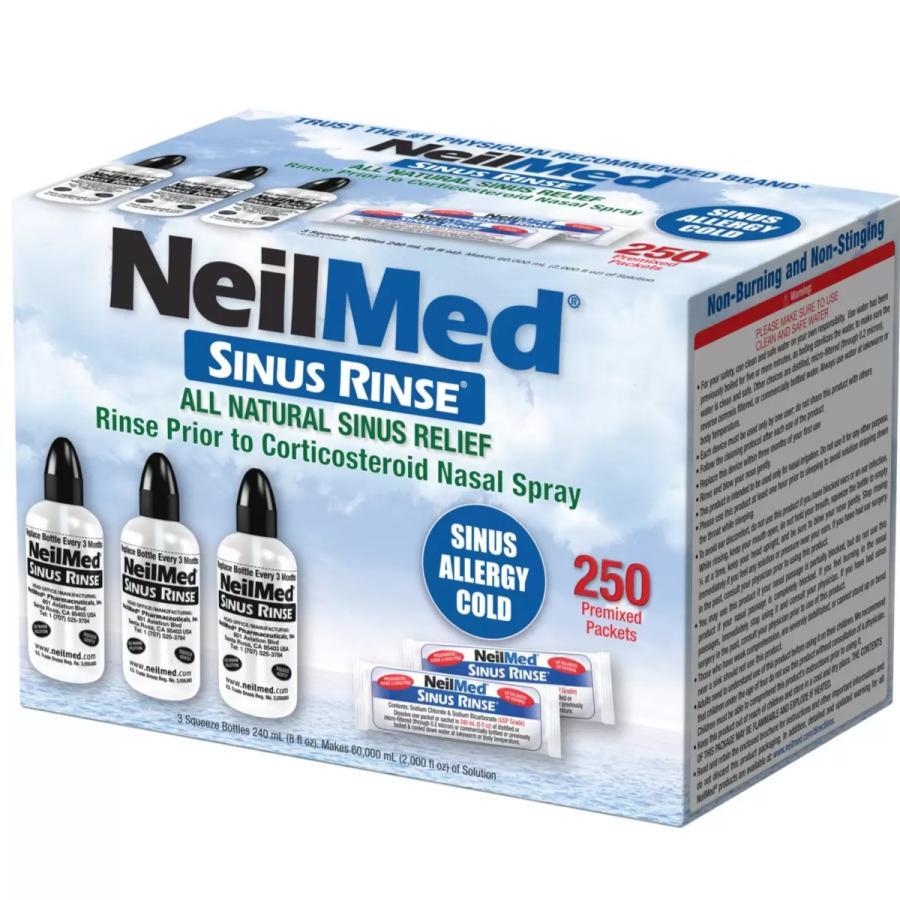 ニールメッド サイナスリンス キット 250包セット 240ml洗浄ボトル 3本付 コストコ 鼻うがい 鼻洗浄 NeilMed Sinus Rinse Set（Yahoo!・Lucker Yahoo!店）