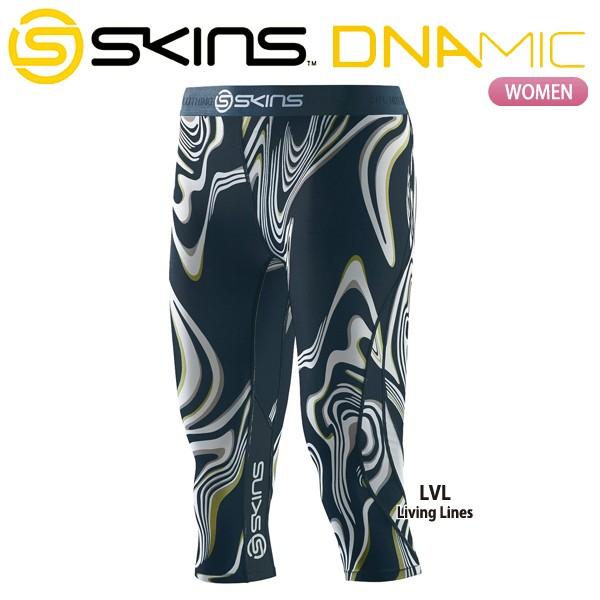 SKINS スキンズ DNAmic 限定コラボ商品 レディース 3/4タイツ ZK9906008 LIVING LINES（リビングライン）｜lucksports