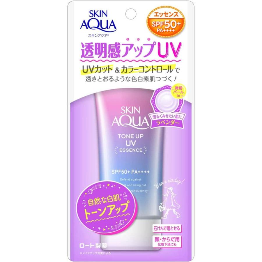 化粧水・日焼け止め化粧下地セット スキンアクア トーンアップUVエッセンス 80g ロート製薬 顔 からだ用