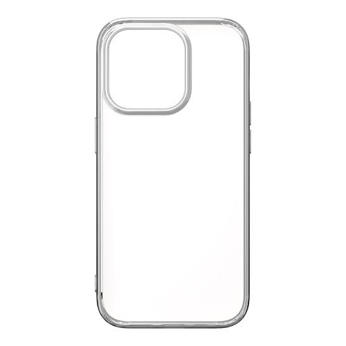 PGA iPhone 15 Pro 対応 メタリックフレーム クリア ケース シルバー