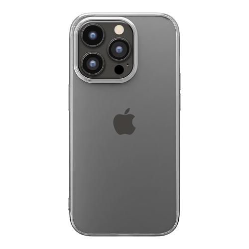 PGA iPhone 15 Pro 対応 メタリックフレーム クリア ケース シルバー