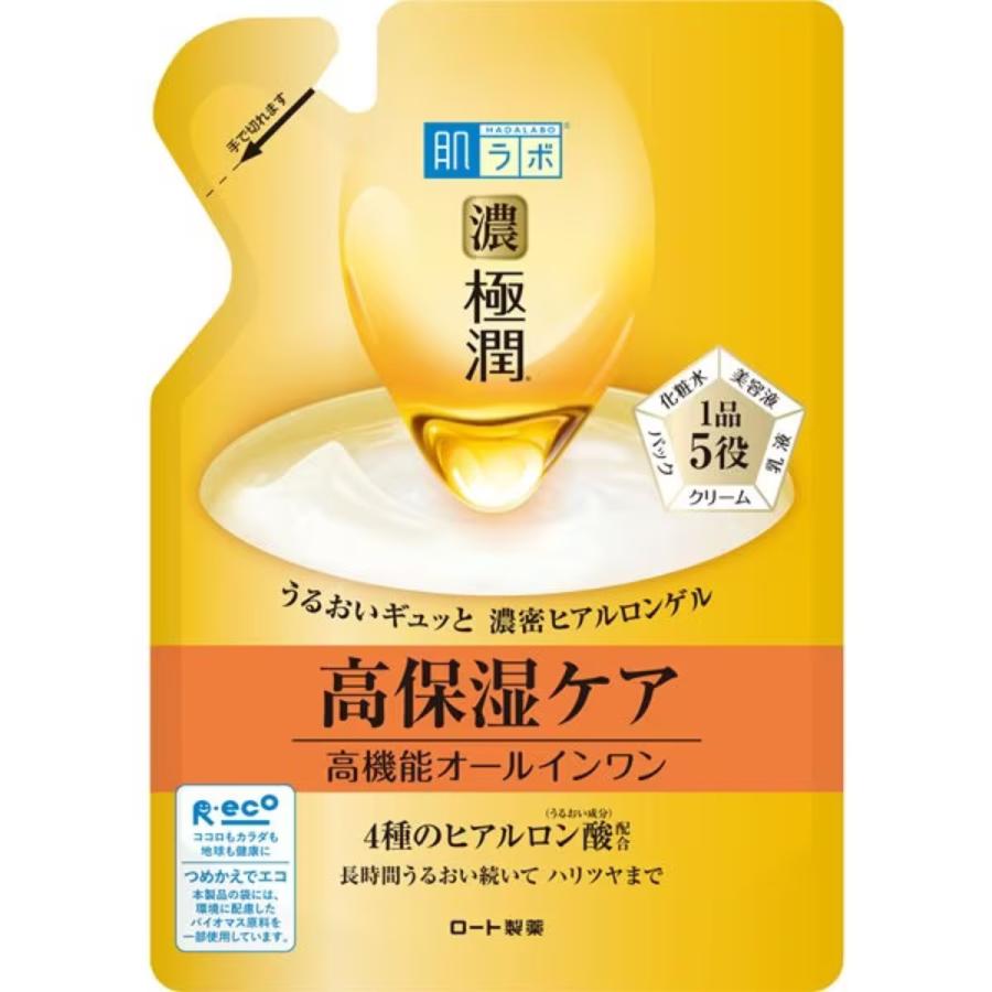 肌ラボ 極潤 ロート製薬 ROHTO パーフェクト ゲル つめかえ用 80g 美容 オールインワン 高保湿 長時間保湿 密着感 濃 ２点セット｜lucky-happy｜02