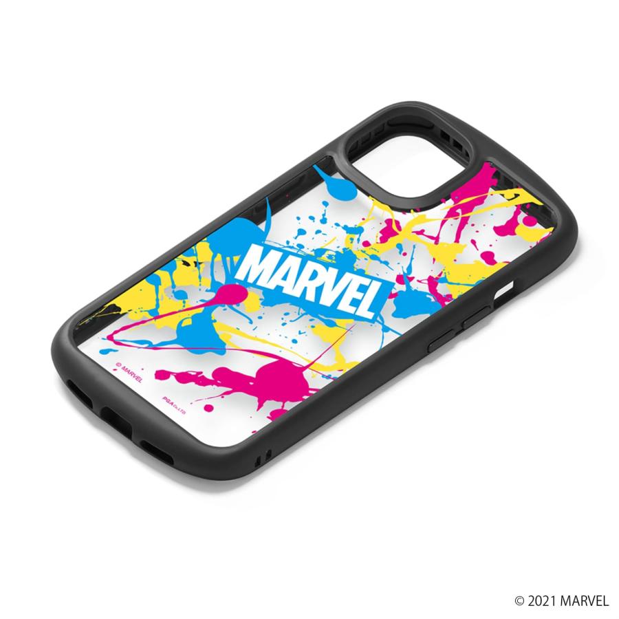 PGA iPhone14 13 対応 ガラスタフケース MARVEL スプラッシュ スマホ