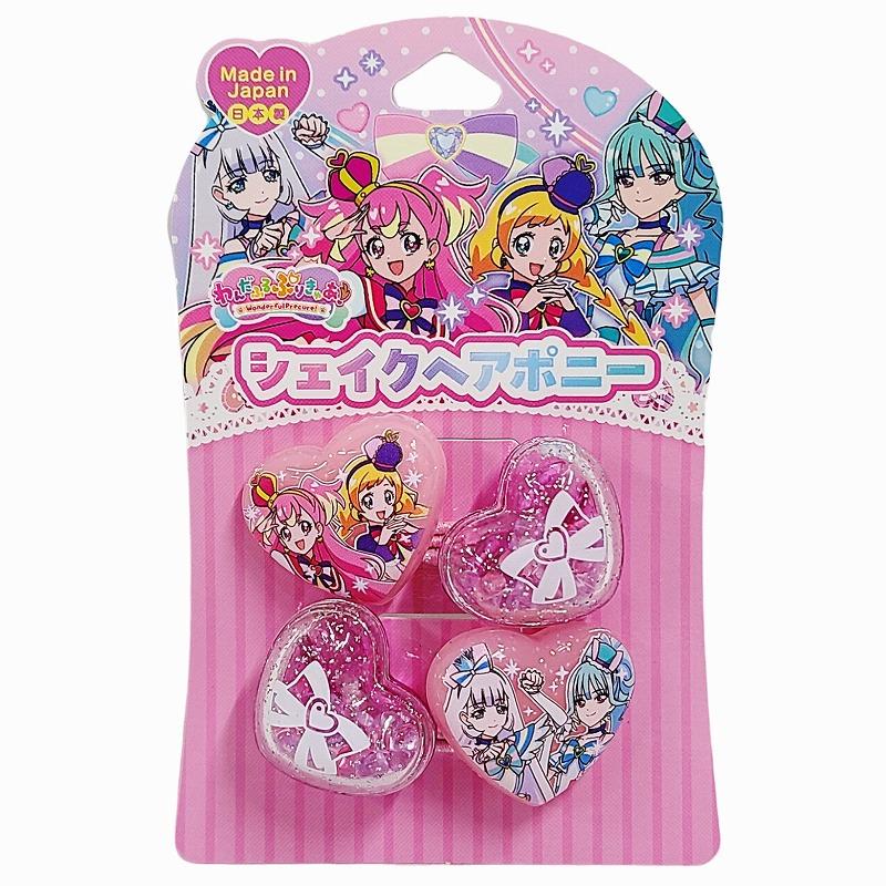 プリキュア シェイクヘアポニー ハート型 ヘアゴム ピンク 2個