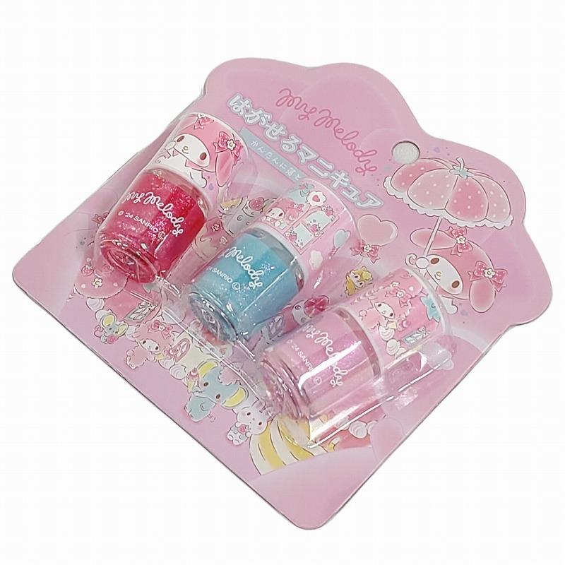 マイメロディ マニキュア 3個セット 平成 レトロ 2014 サンリオ マイメロ マイメロディ サンリオ はがせるマニキュア 3本セット 粧美堂 除光液が