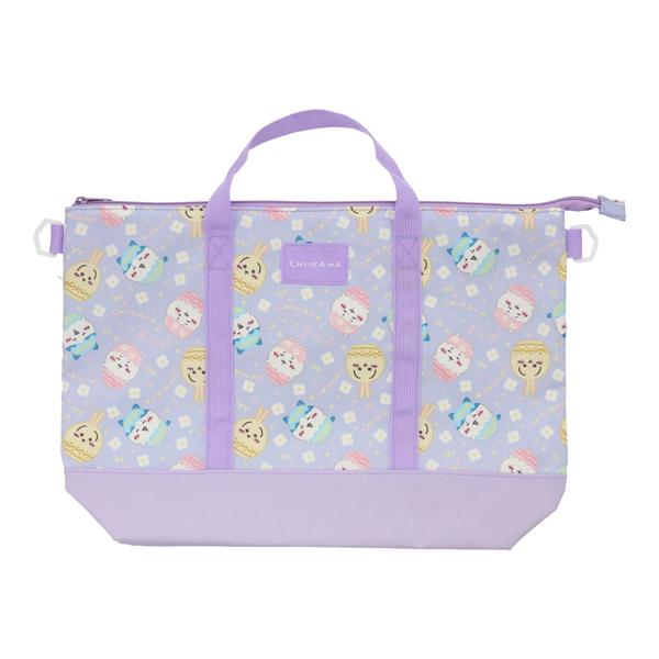 爆買 ちいかわ総柄シリーズ 2WAY トートバッグ パープル 入園 入学