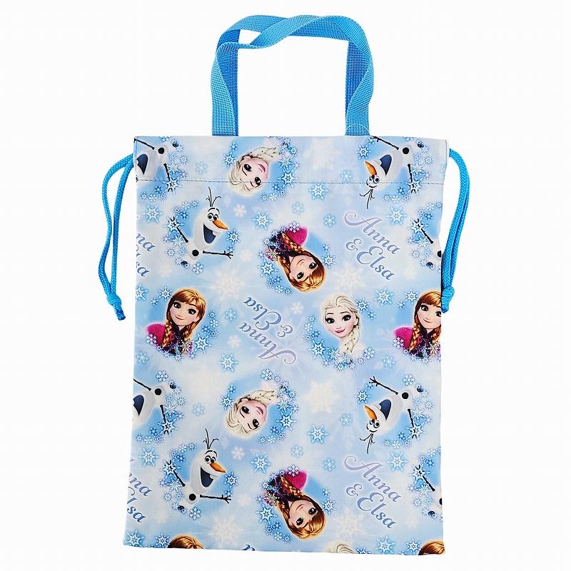 Disney（ディズニー） シューズバッグ 総柄縦型巾着 アナと雪の女王