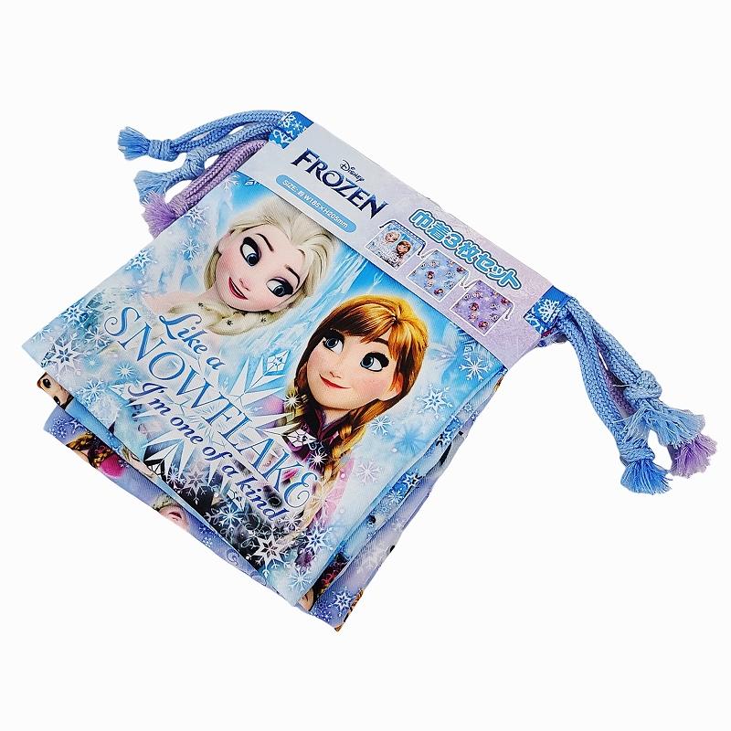 アナと雪の女王 ディズニー 巾着 3枚組 アナ雪 エルサ オラフ 入園 