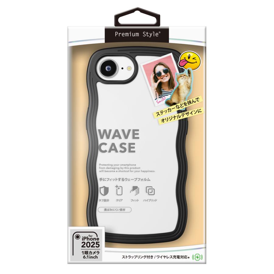 Premium Style iPhone 17e 16e 用 ウェーブケース ブラック アイフォン