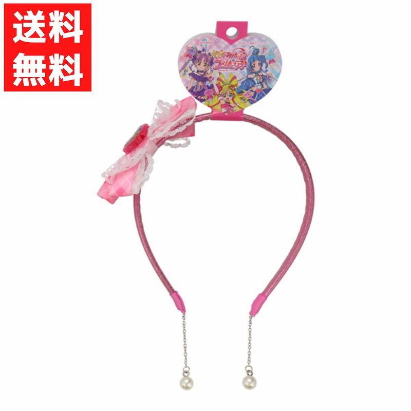 プリキュア イヤリング付 カチューシャ ピンク リボン ヘアアクセ