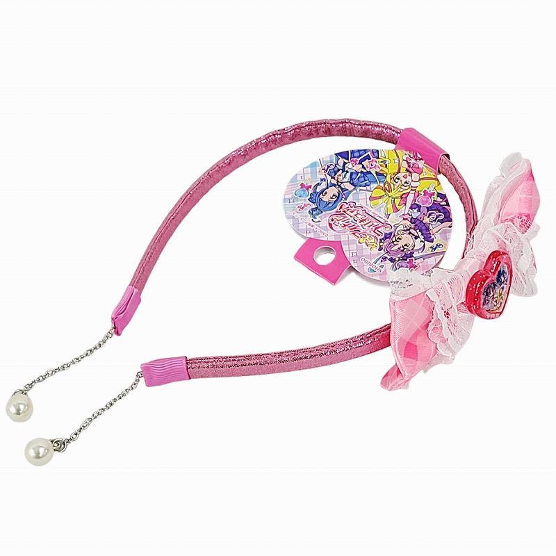 プリキュア イヤリング付 カチューシャ ピンク リボン ヘアアクセ