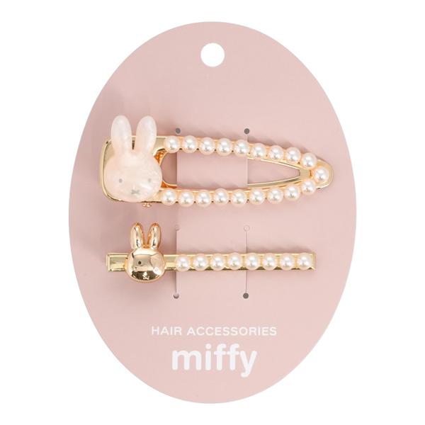ミッフィー MFヘアクリップ パール 2個セット 結婚式 パーティ ヘアクリップ ヘアアクセ