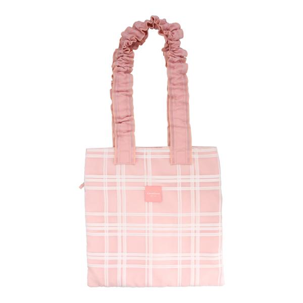 ちいかわ トートバッグ CW00908 ピンク チェック リボン ポケット付き