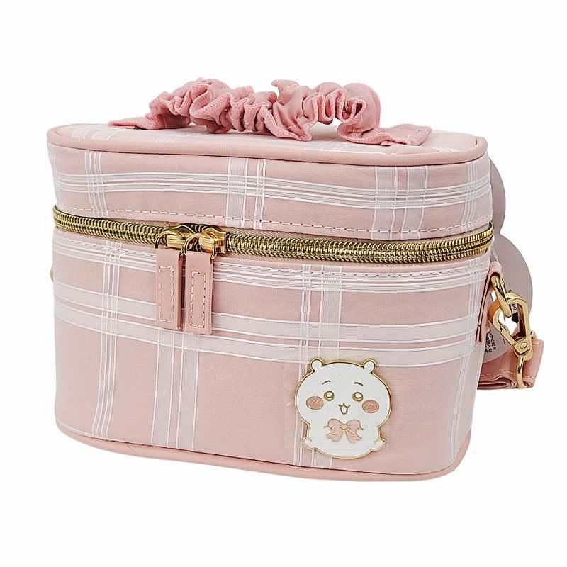 ちいかわ バニティポーチ CW00912 ピンク チェック レイヤード リボン