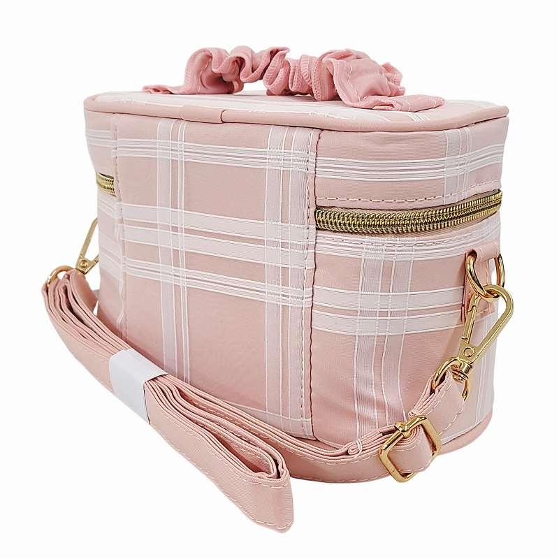 ちいかわ バニティポーチ CW00912 ピンク チェック レイヤード リボン