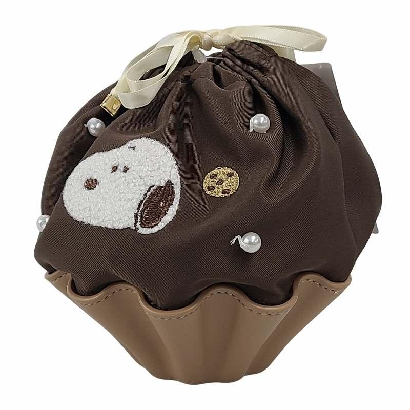SNOOPY（スヌーピー） 爆買 巾着ポーチ brown チョコレートシリーズ