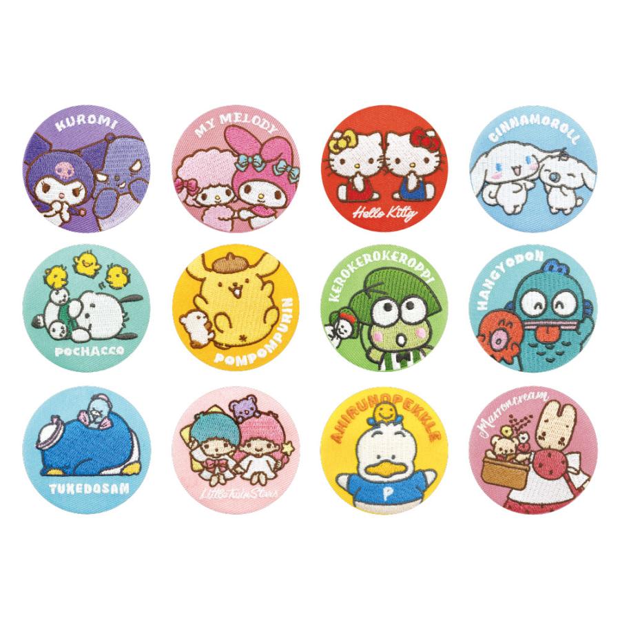 トレーディングカンバッジ 全12種 12個入セット サンリオキャラクター缶バッジ sanrio（サンリオ） サンリオキャラクターズ トレーディング 刺繍缶