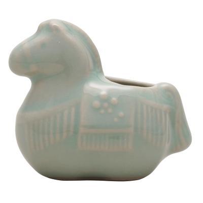 開運干支 午楊枝入れ青 300個販売 馬年2026年 新年を寿ぐ干支の置物