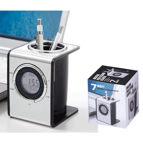 機能付デジタルペンスタンドクロック 1個440円 ３０個販売まとめ売り 販促品や景品 ノベルティ デジタル時計 アラーム カレンダー 温度計 M261 17 39 53 販促品メルシー 通販 Yahoo ショッピング