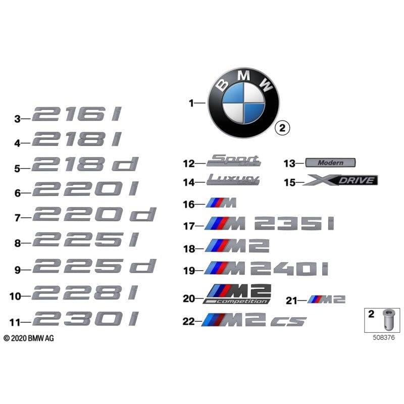 【並行輸入品】BMW 51 14 8 219 237 バッジ (:511410)、1パック BMW Genuine 51148219237 Re_3