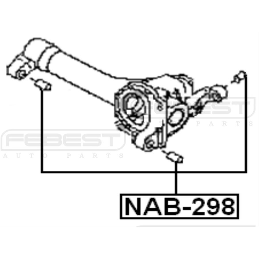 【並行輸入品】54721Ea300 アームブッシング (差動マウント用) 日産用 Febest 54721Ea300 Arm Bus