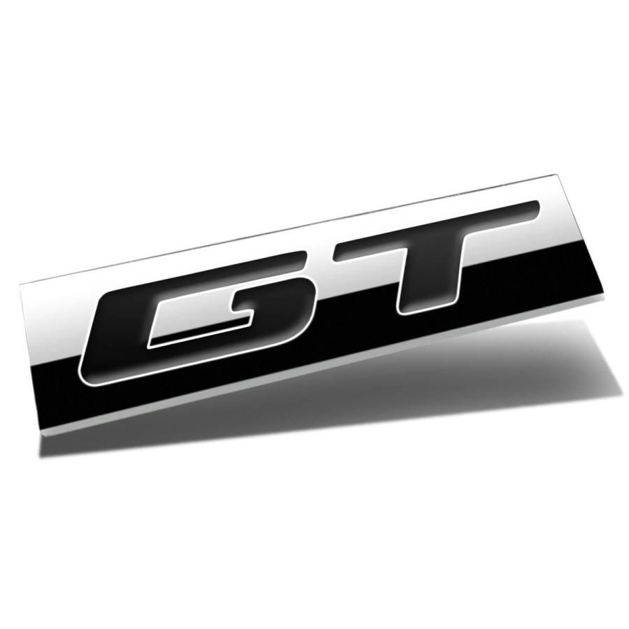 【並行輸入品】クローム仕上げ メタルエンブレム GTバッジ (ブラックレター) Auto Dynasty Chrome Finish Metal